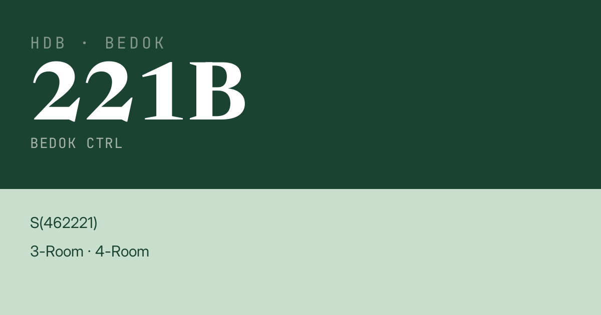 Blk 221B Bedok Ctrl HDB Resale | Price, Transactions & Rental Data