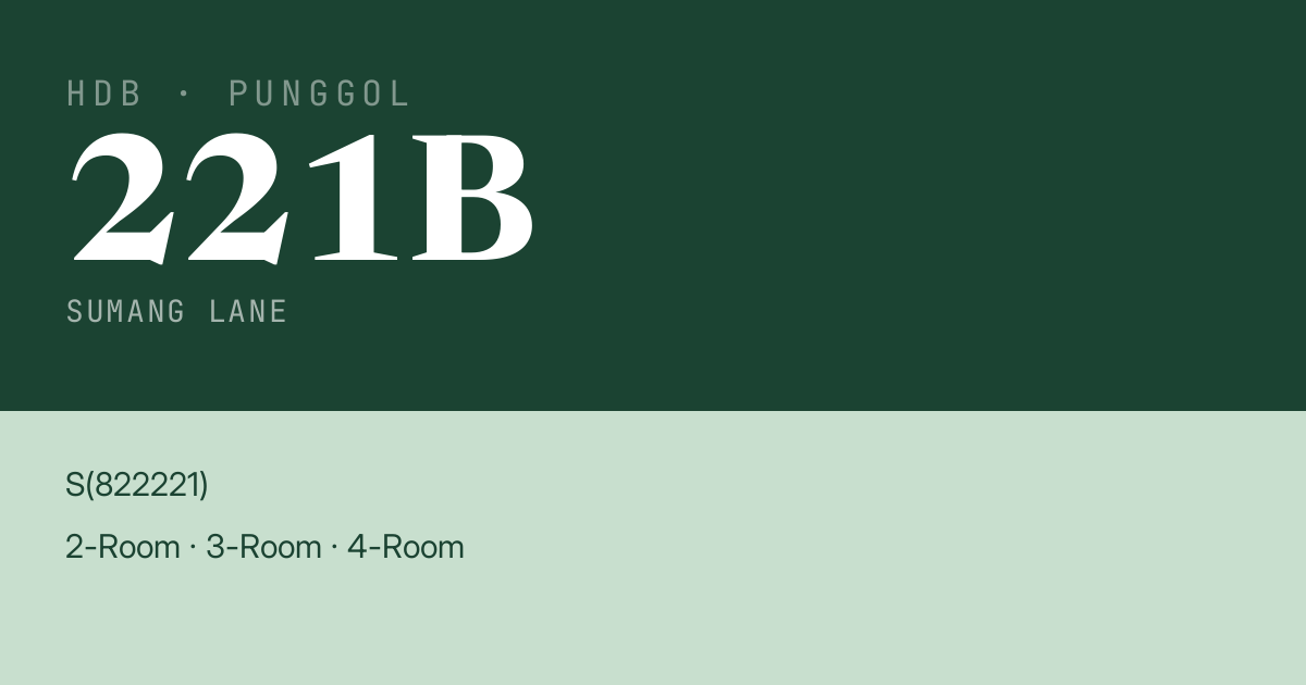Blk 221B Sumang Lane HDB Resale | Price, Transactions & Rental Data