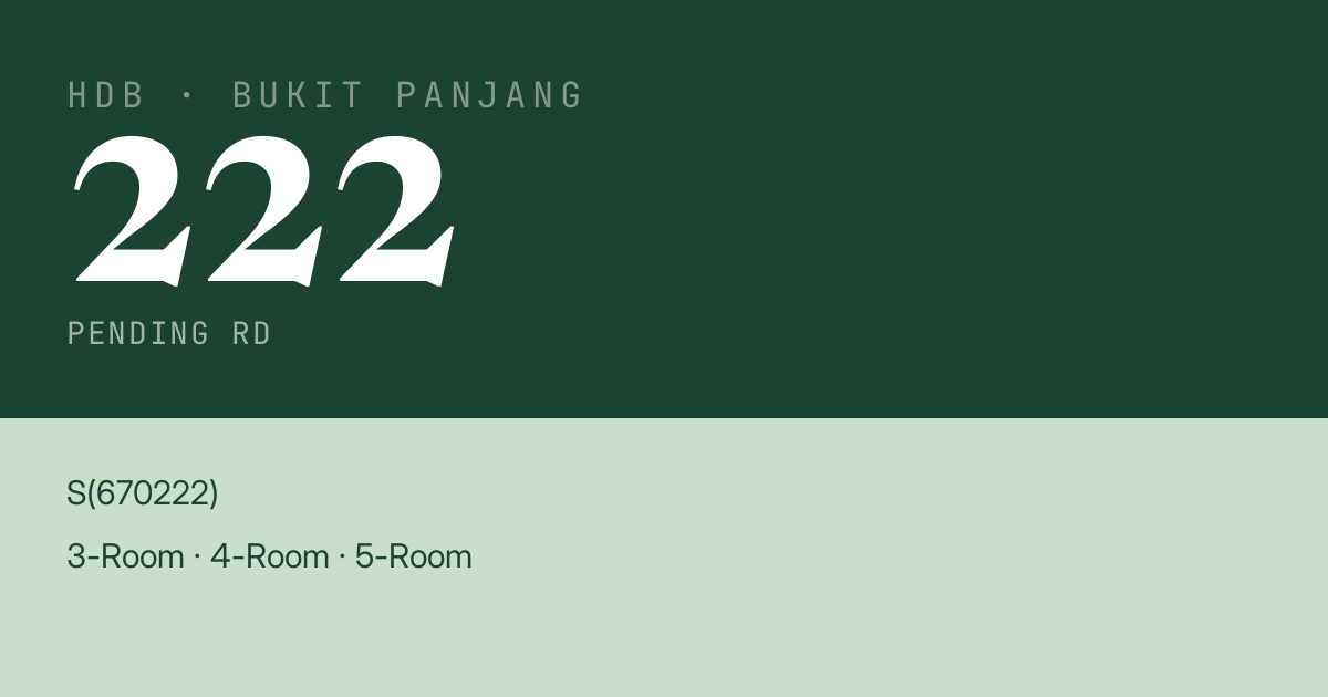 Blk 222 Pending Rd HDB Resale | Price, Transactions & Rental Data