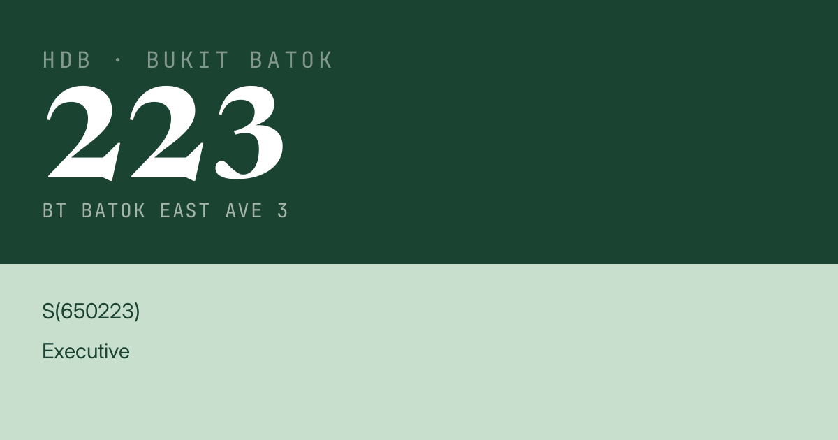 Blk 223 Bt Batok East Ave 3 HDB Resale | Price, Transactions & Rental Data