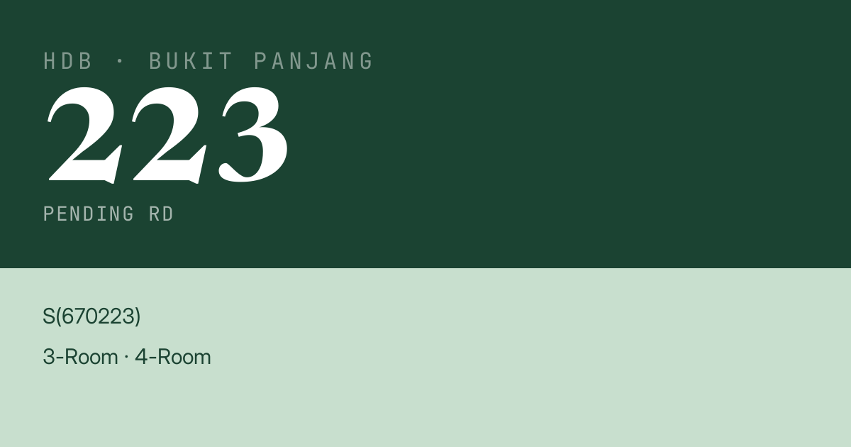 Blk 223 Pending Rd HDB Resale | Price, Transactions & Rental Data