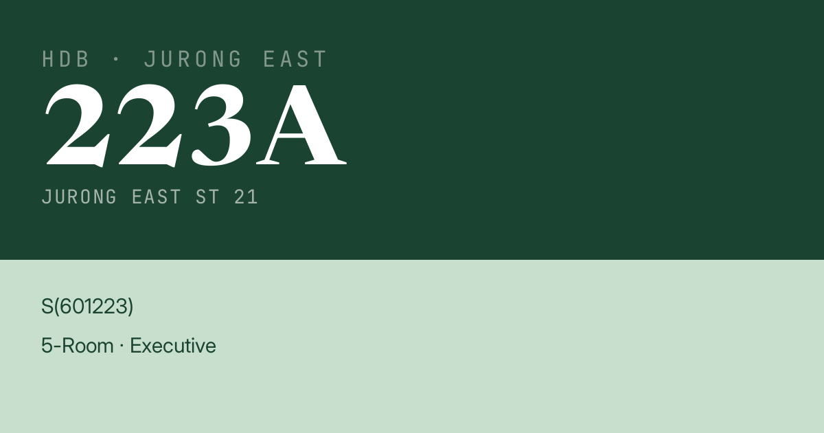 Blk 223A Jurong East St 21 HDB Resale | Price, Transactions & Rental Data