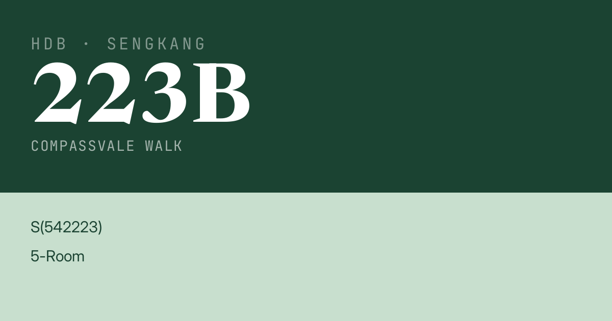 Blk 223B Compassvale Walk HDB Resale | Price, Transactions & Rental Data