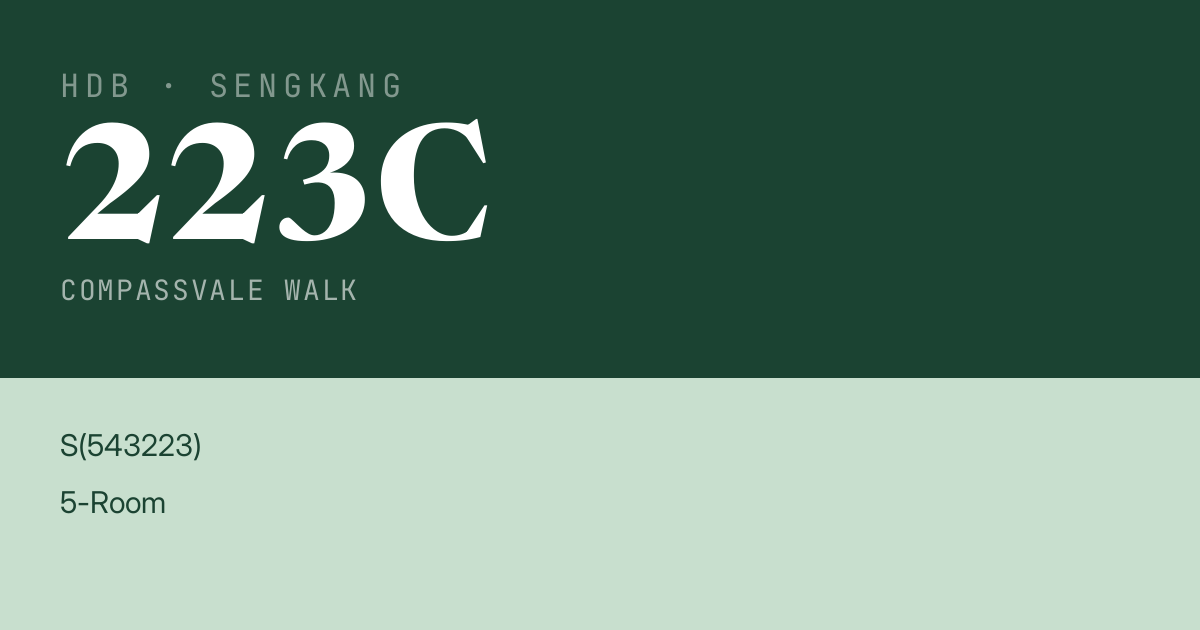 Blk 223C Compassvale Walk HDB Resale | Price, Transactions & Rental Data