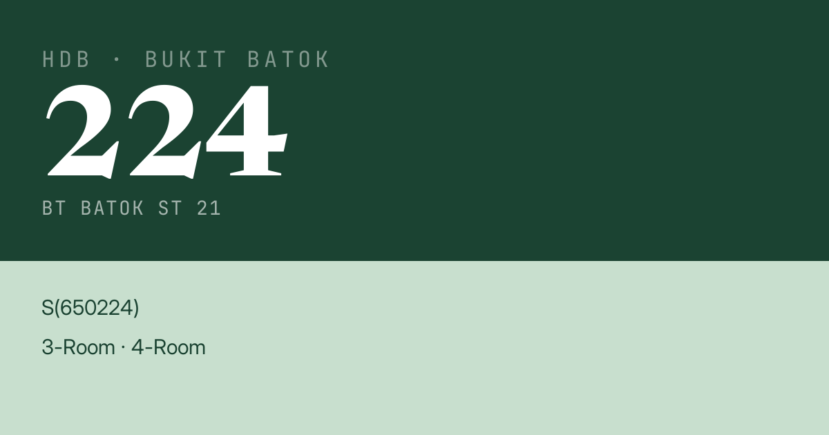 Blk 224 Bt Batok St 21 HDB Resale | Price, Transactions & Rental Data