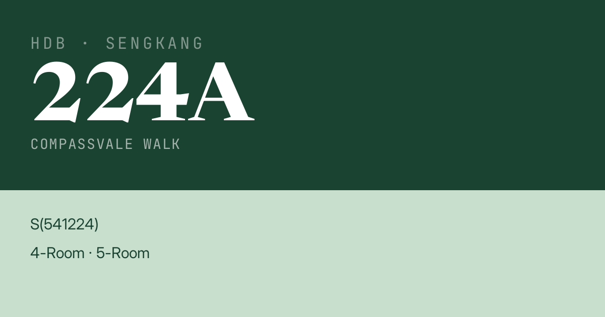 Blk 224A Compassvale Walk HDB Resale | Price, Transactions & Rental Data