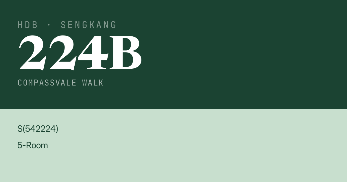 Blk 224B Compassvale Walk HDB Resale | Price, Transactions & Rental Data