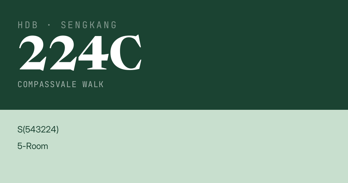 Blk 224C Compassvale Walk HDB Resale | Price, Transactions & Rental Data
