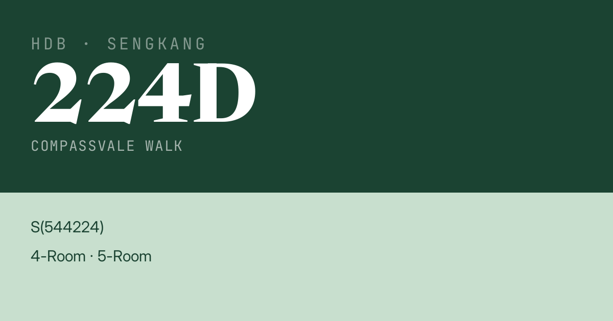 Blk 224D Compassvale Walk HDB Resale | Price, Transactions & Rental Data