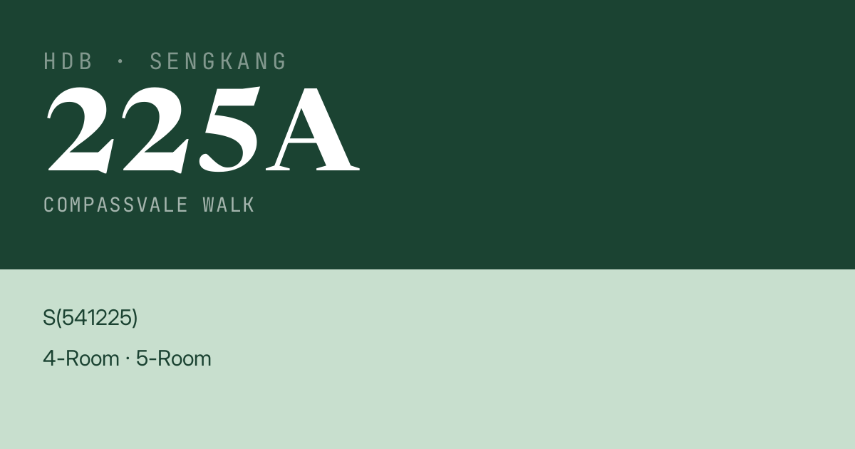 Blk 225A Compassvale Walk HDB Resale | Price, Transactions & Rental Data