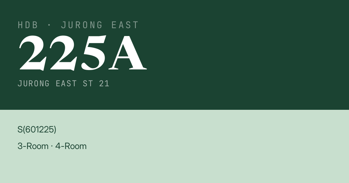 Blk 225A Jurong East St 21 HDB Resale | Price, Transactions & Rental Data