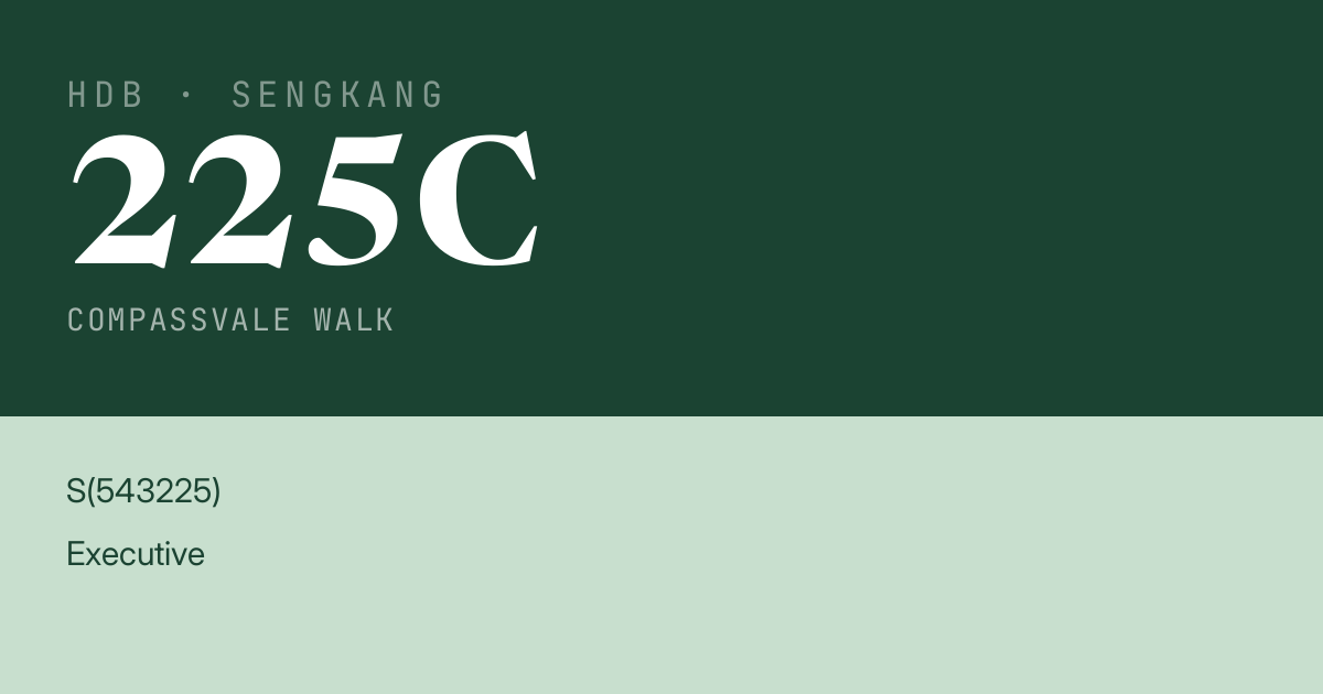 Blk 225C Compassvale Walk HDB Resale | Price, Transactions & Rental Data