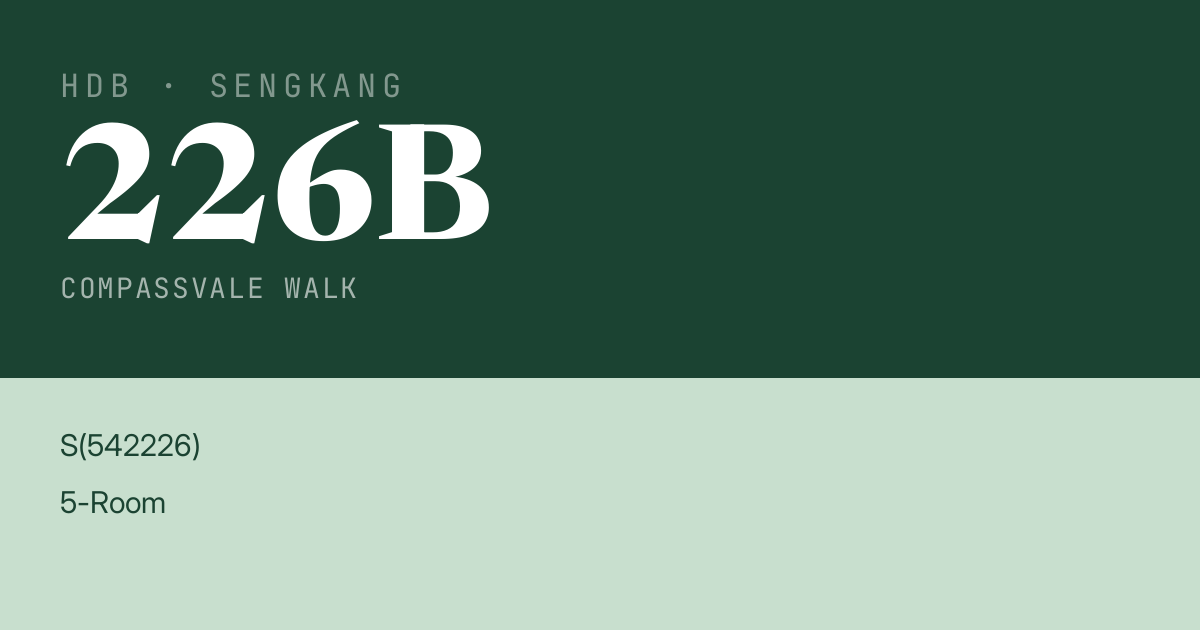 Blk 226B Compassvale Walk HDB Resale | Price, Transactions & Rental Data
