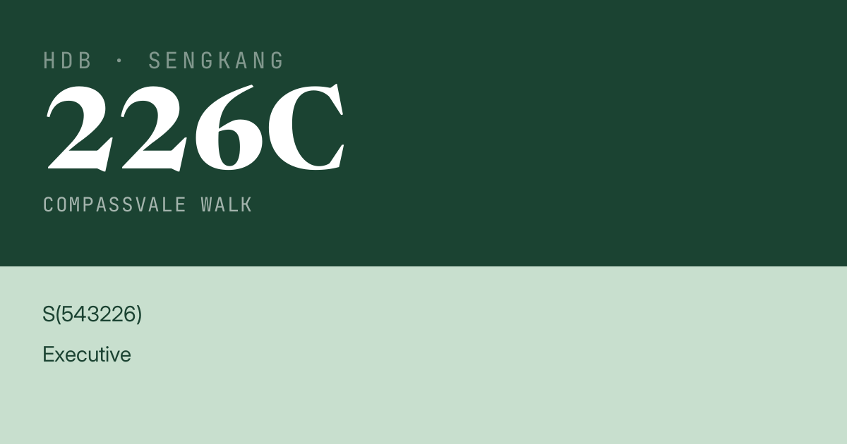 Blk 226C Compassvale Walk HDB Resale | Price, Transactions & Rental Data