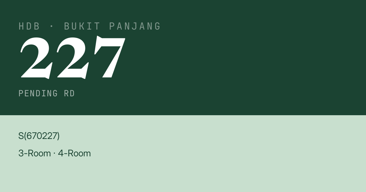 Blk 227 Pending Rd HDB Resale | Price, Transactions & Rental Data