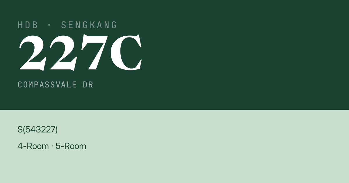 Blk 227C Compassvale Dr HDB Resale | Price, Transactions & Rental Data