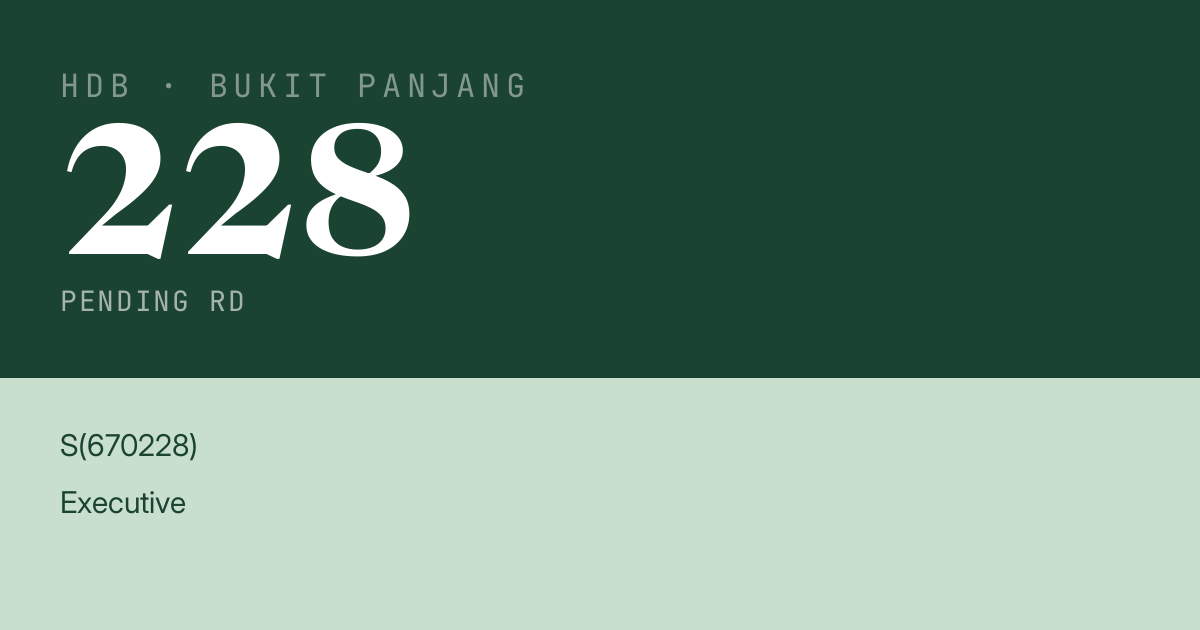 Blk 228 Pending Rd HDB Resale | Price, Transactions & Rental Data
