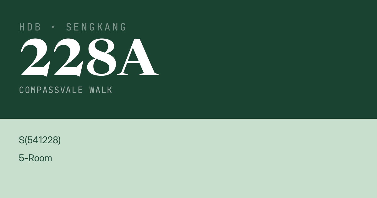 Blk 228A Compassvale Walk HDB Resale | Price, Transactions & Rental Data