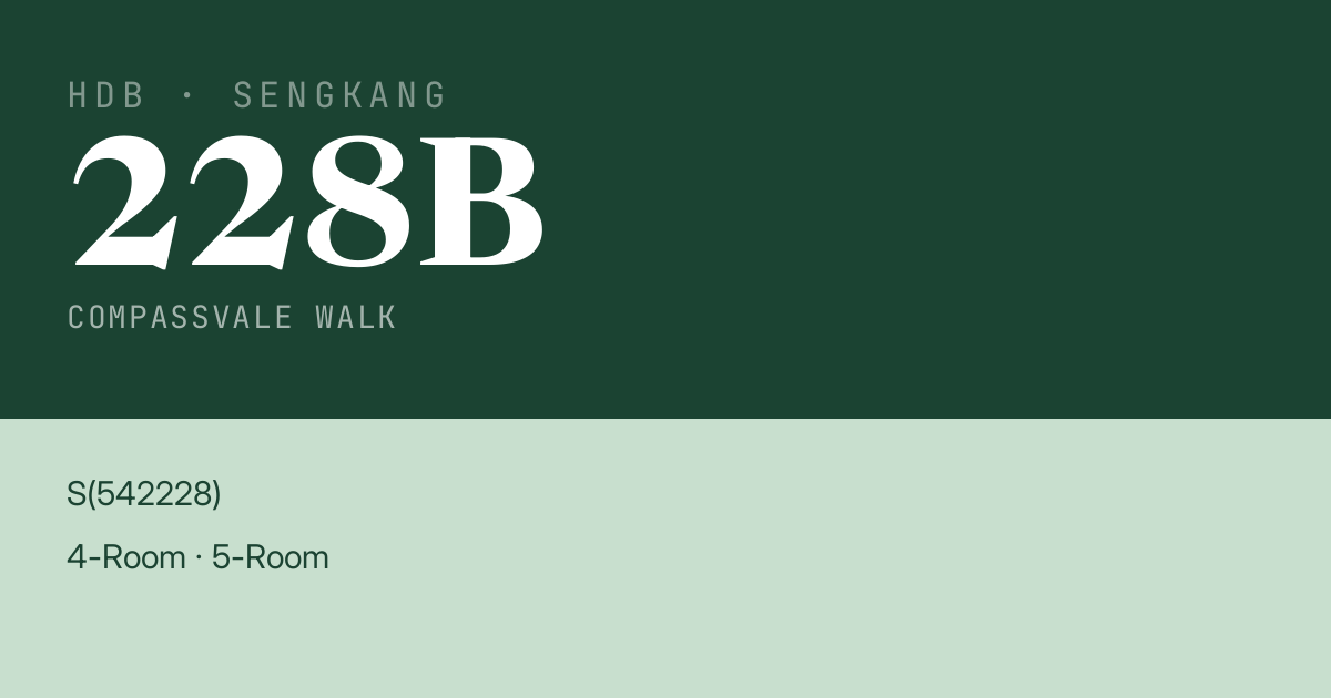 Blk 228B Compassvale Walk HDB Resale | Price, Transactions & Rental Data