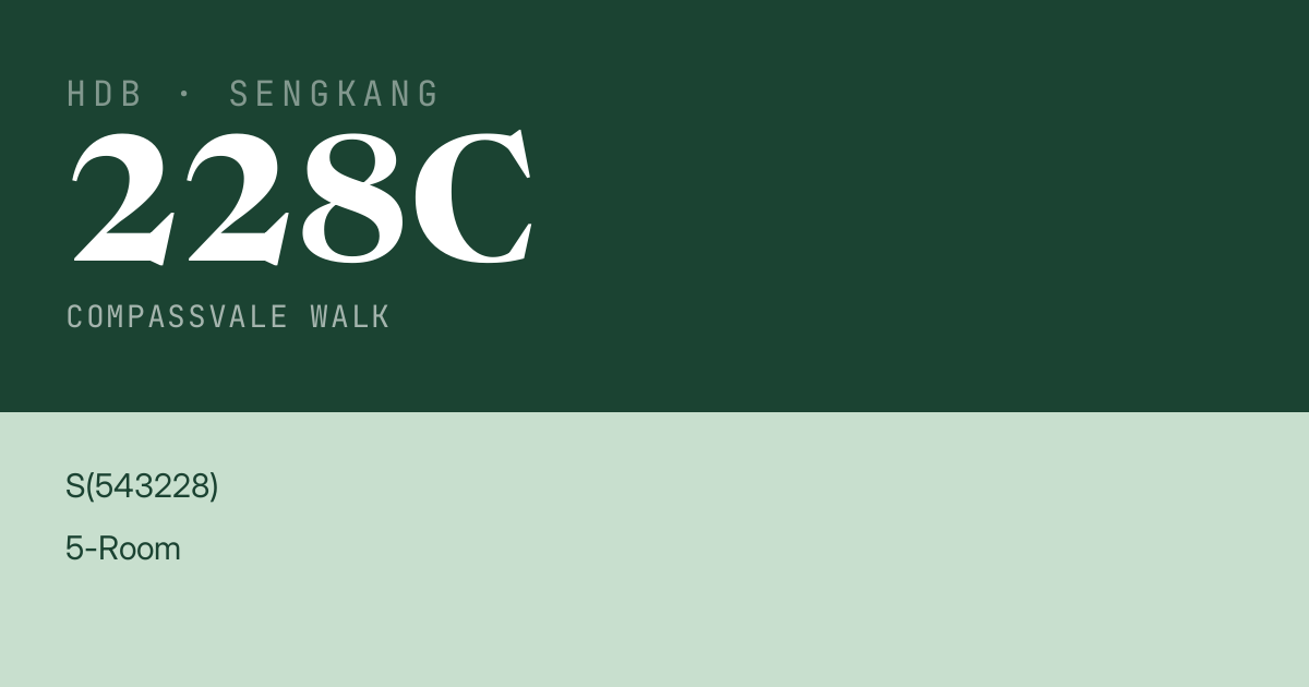 Blk 228C Compassvale Walk HDB Resale | Price, Transactions & Rental Data