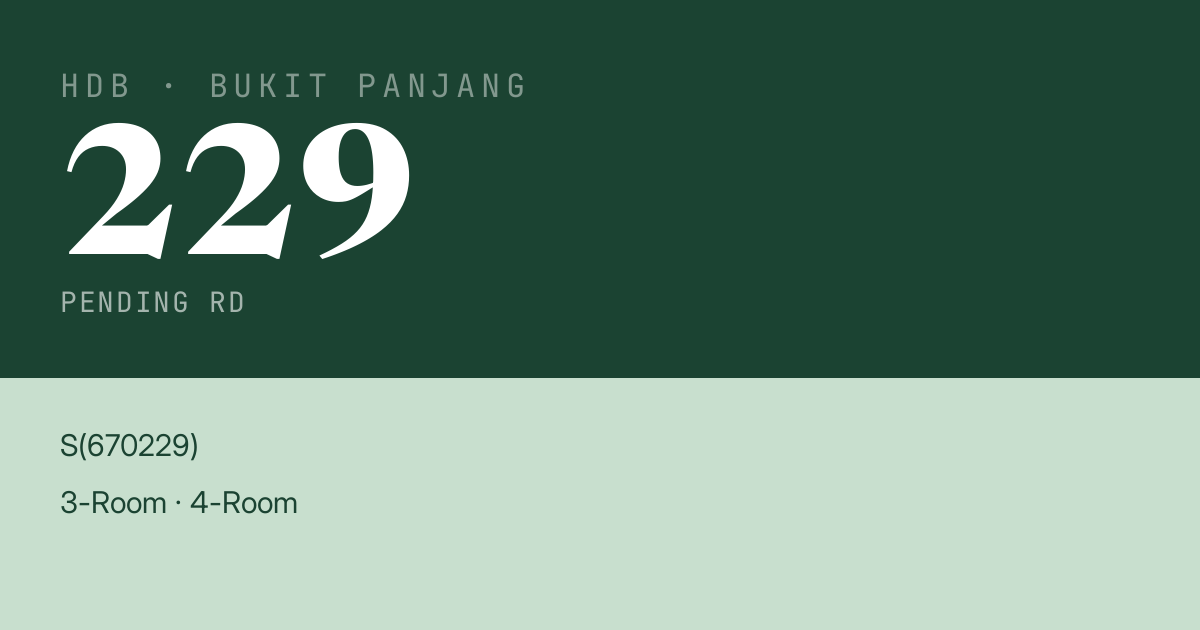 Blk 229 Pending Rd HDB Resale | Price, Transactions & Rental Data
