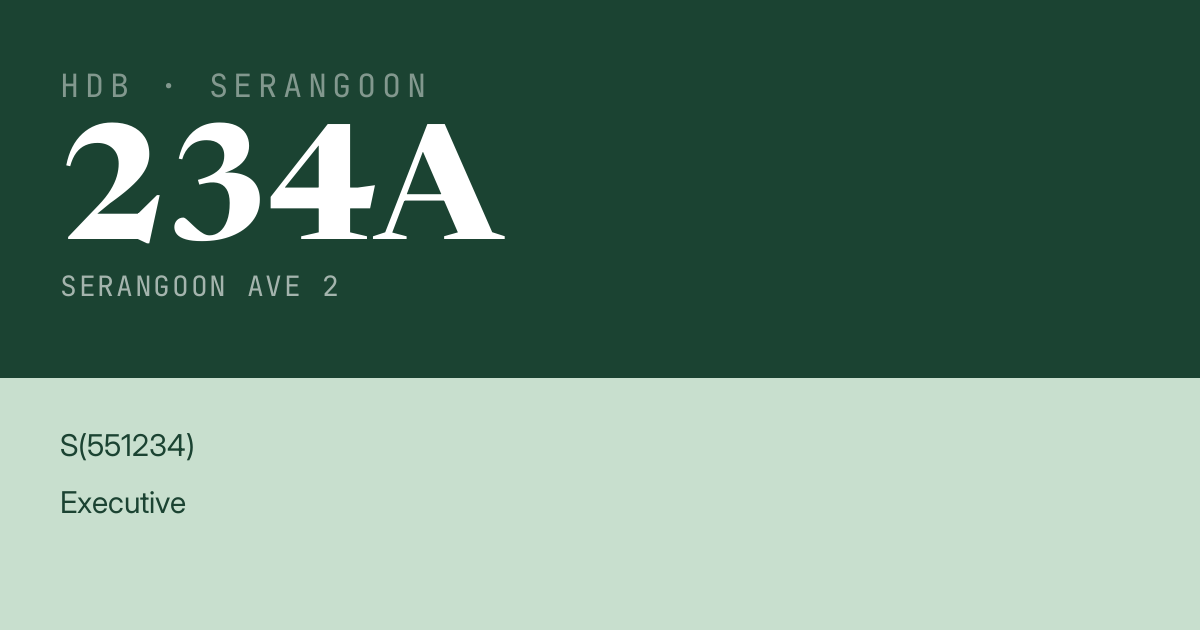 Blk 234A Serangoon Ave 2 HDB Resale | Price, Transactions & Rental Data