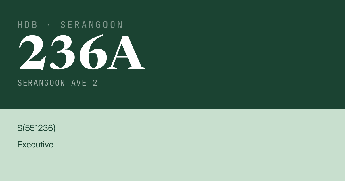 Blk 236A Serangoon Ave 2 HDB Resale | Price, Transactions & Rental Data