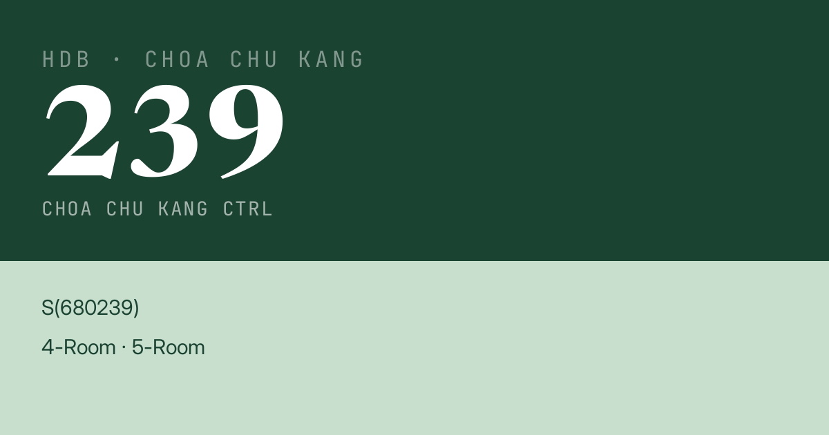 Blk 239 Choa Chu Kang Ctrl HDB Resale | Price, Transactions & Rental Data