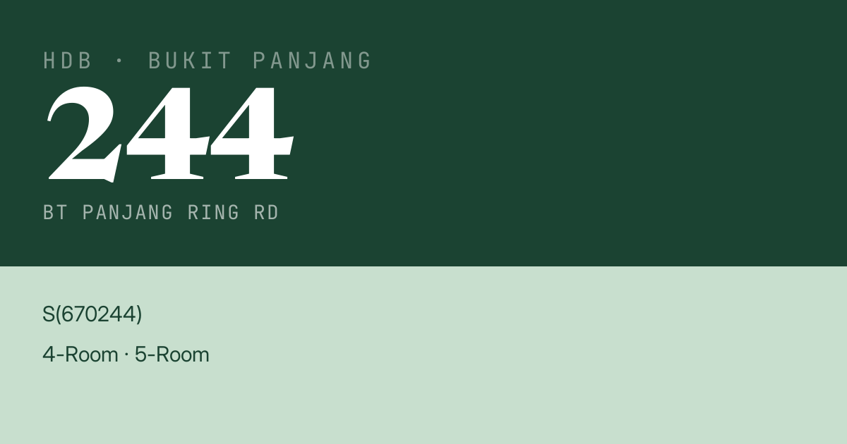 Blk 244 Bt Panjang Ring Rd HDB Resale | Price, Transactions & Rental Data