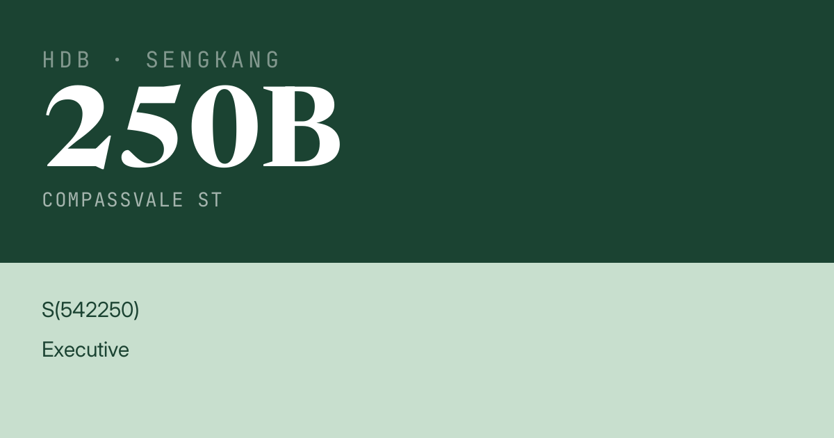 Blk 250B Compassvale St HDB Resale | Price, Transactions & Rental Data