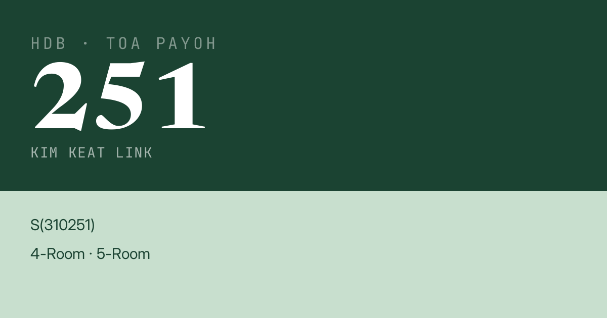 Blk 251 Kim Keat Link HDB Resale | Price, Transactions & Rental Data