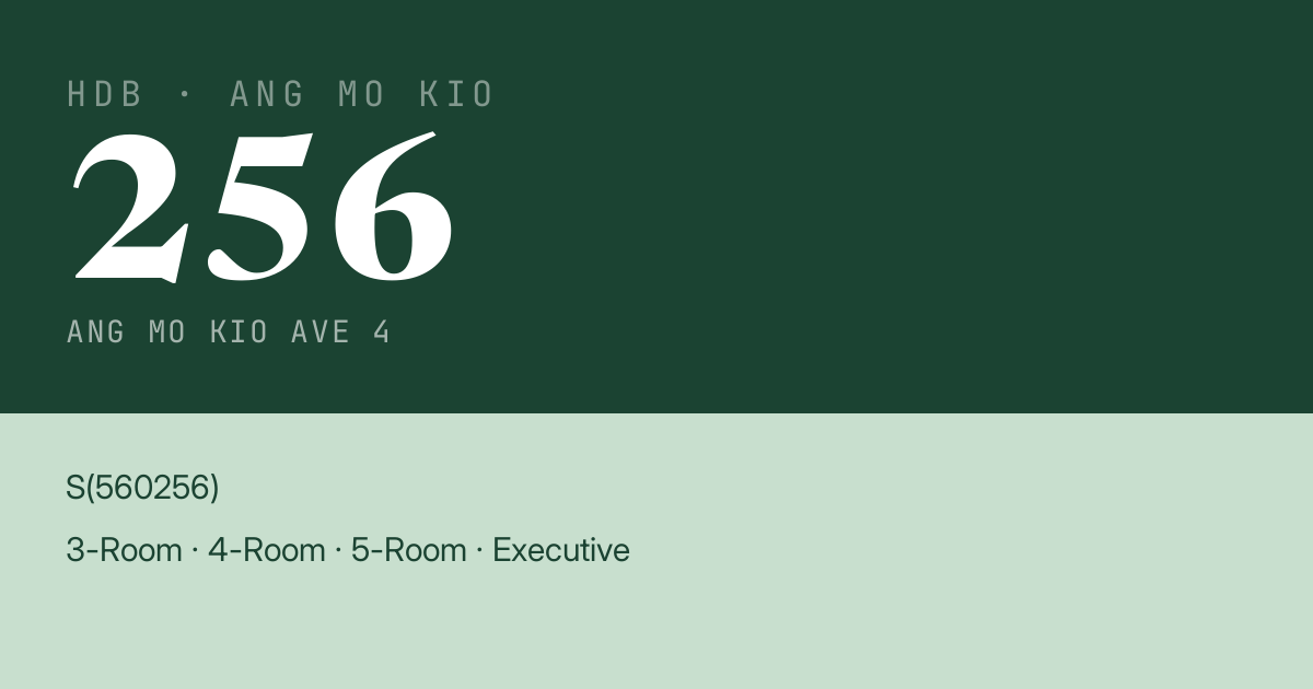 Blk 256 Ang Mo Kio Ave 4 HDB Resale | Price, Transactions & Rental Data