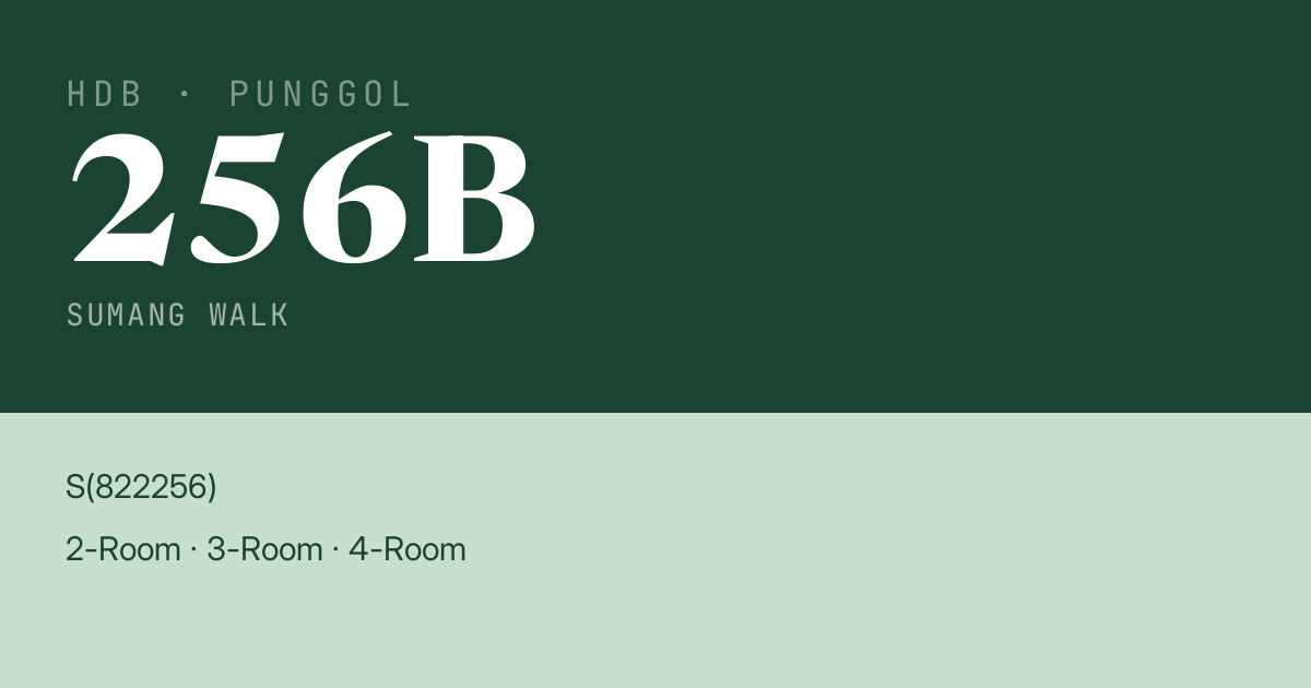 Blk 256B Sumang Walk HDB Resale | Price, Transactions & Rental Data