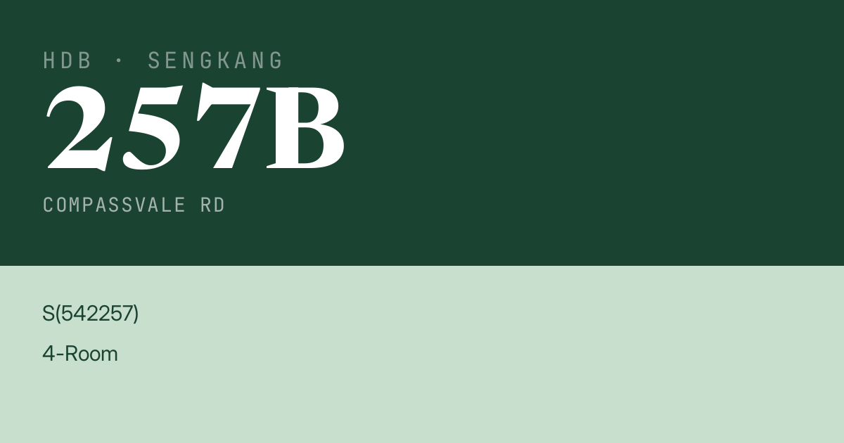Blk 257B Compassvale Rd HDB Resale | Price, Transactions & Rental Data