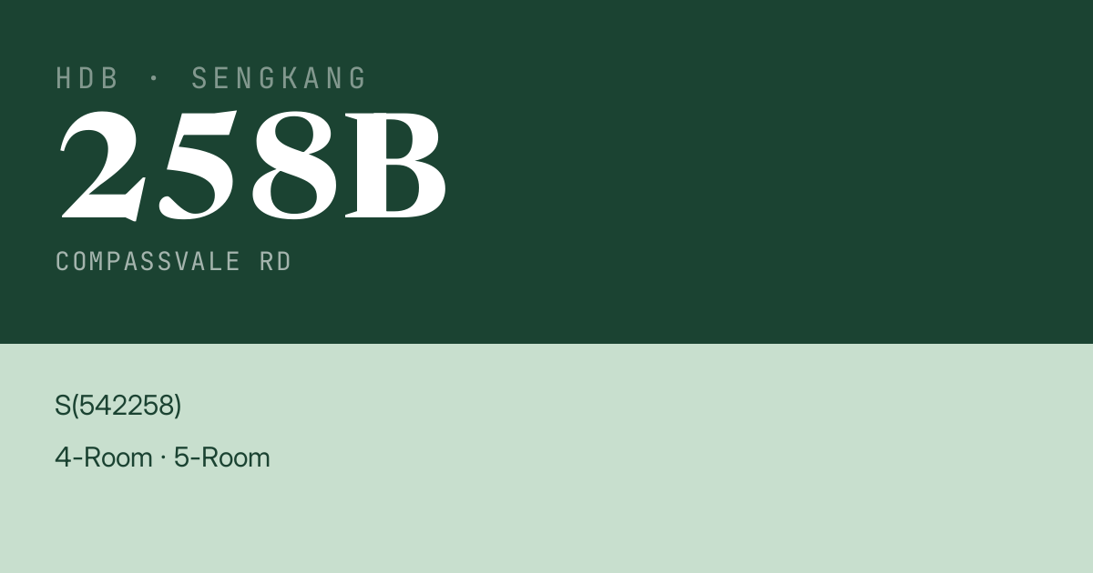 Blk 258B Compassvale Rd HDB Resale | Price, Transactions & Rental Data