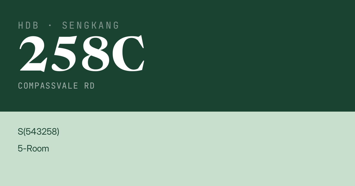 Blk 258C Compassvale Rd HDB Resale | Price, Transactions & Rental Data