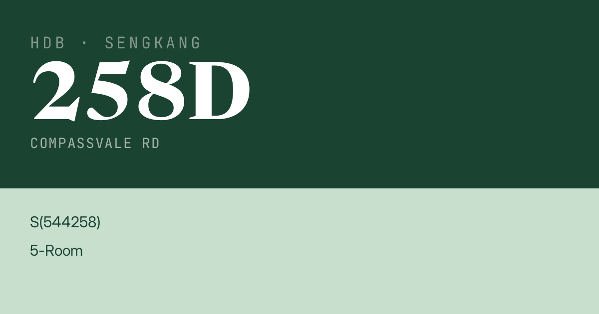 Blk 258D Compassvale Rd HDB Resale | Price, Transactions & Rental Data