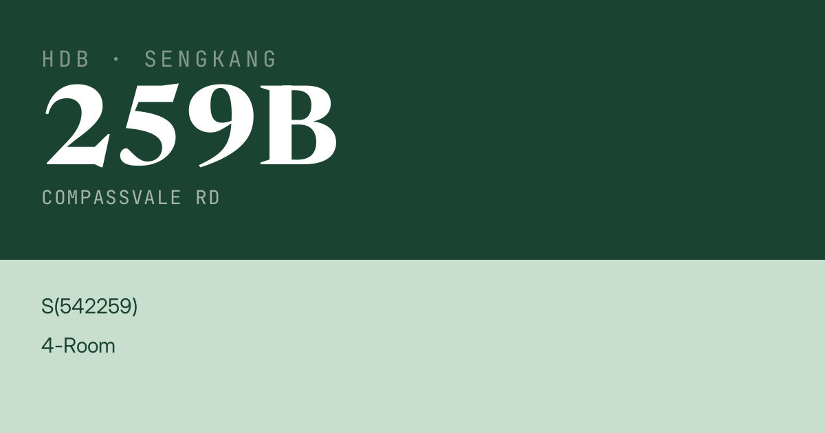 Blk 259B Compassvale Rd HDB Resale | Price, Transactions & Rental Data