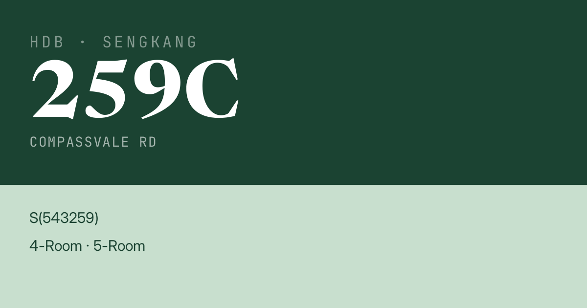 Blk 259C Compassvale Rd HDB Resale | Price, Transactions & Rental Data