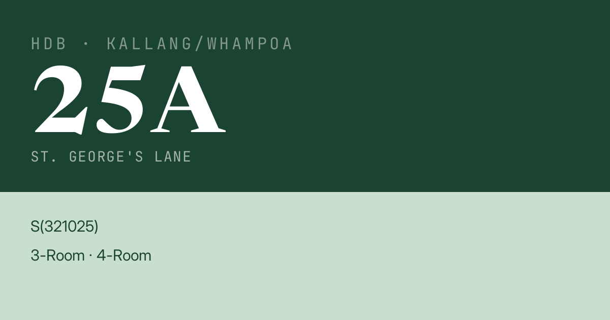 Blk 25A St. George's Lane HDB Resale | Price, Transactions & Rental Data