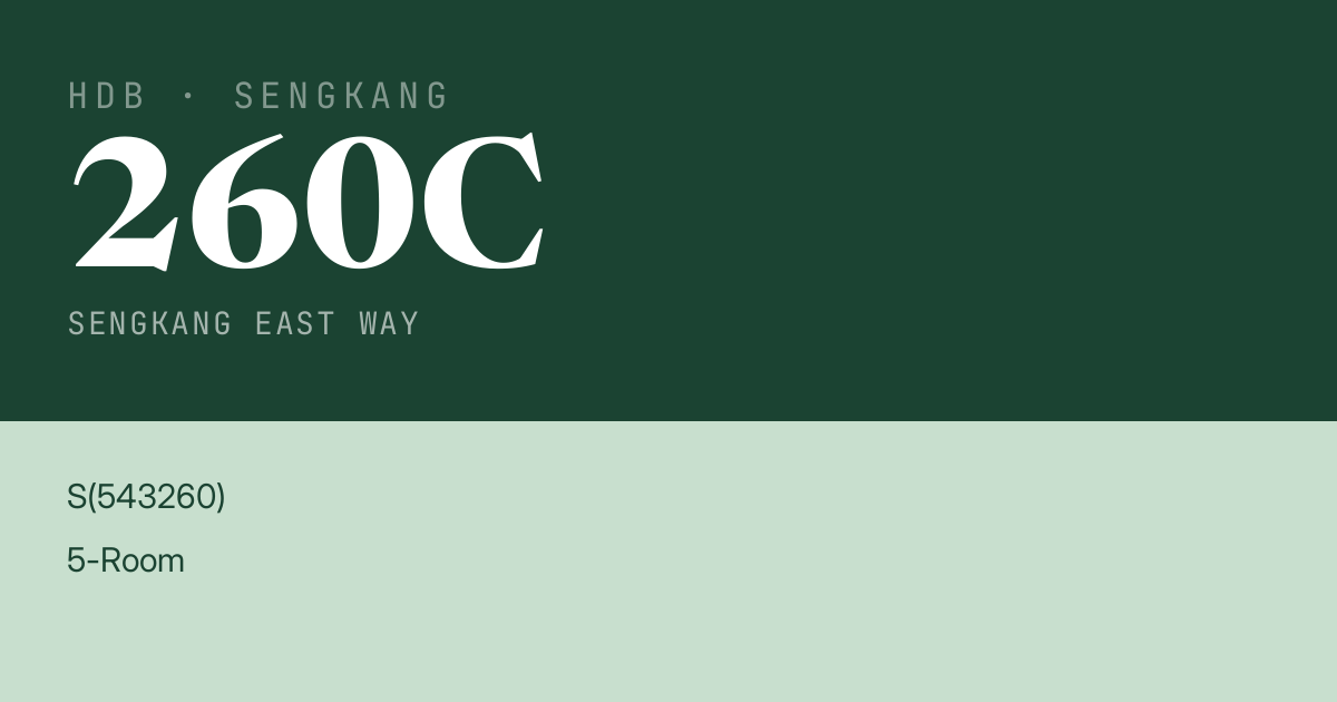Blk 260C Sengkang East Way HDB Resale | Price, Transactions & Rental Data