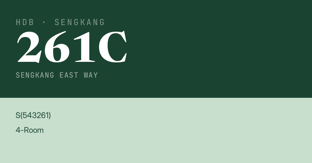 Blk 261C Sengkang East Way HDB Resale | Price, Transactions & Rental Data
