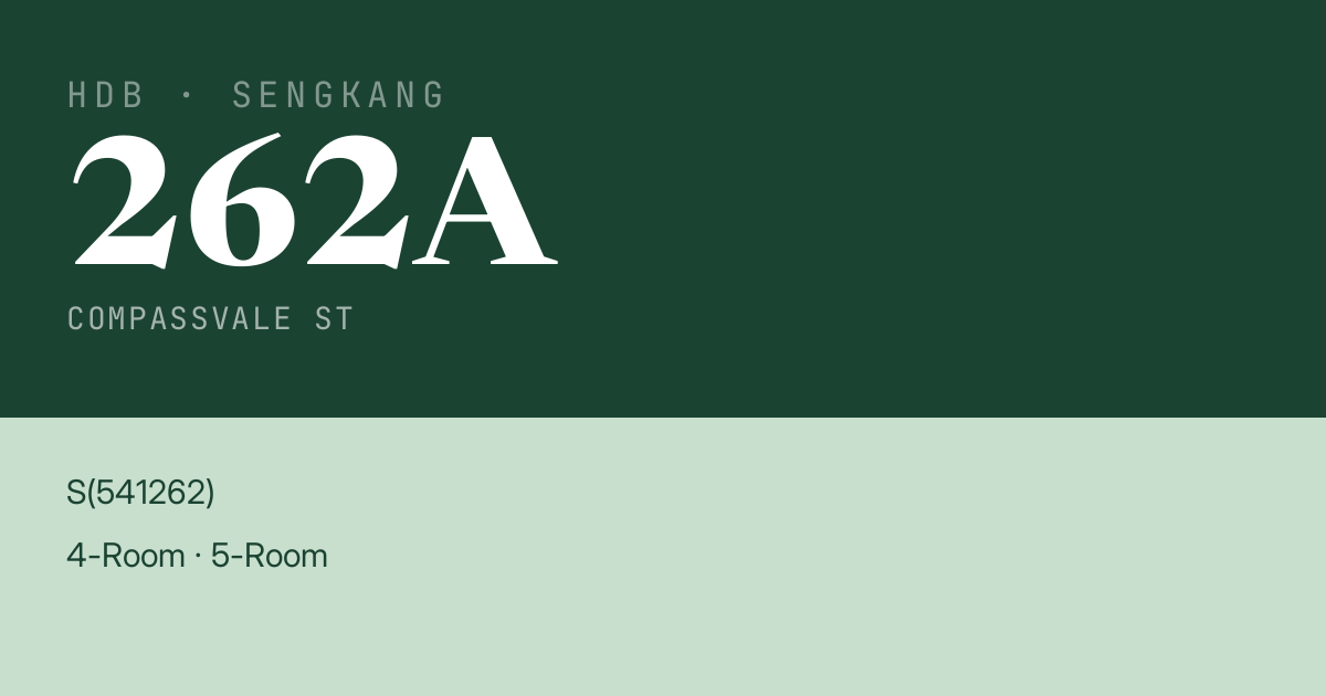 Blk 262A Compassvale St HDB Resale | Price, Transactions & Rental Data