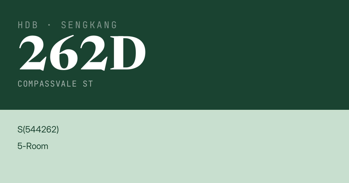 Blk 262D Compassvale St HDB Resale | Price, Transactions & Rental Data