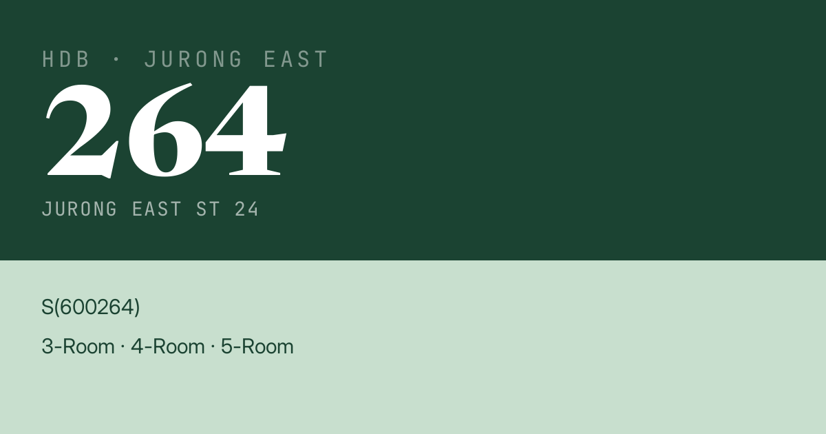 Blk 264 Jurong East St 24 HDB Resale | Price, Transactions & Rental Data