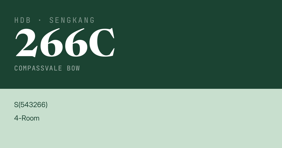 Blk 266C Compassvale Bow HDB Resale | Price, Transactions & Rental Data