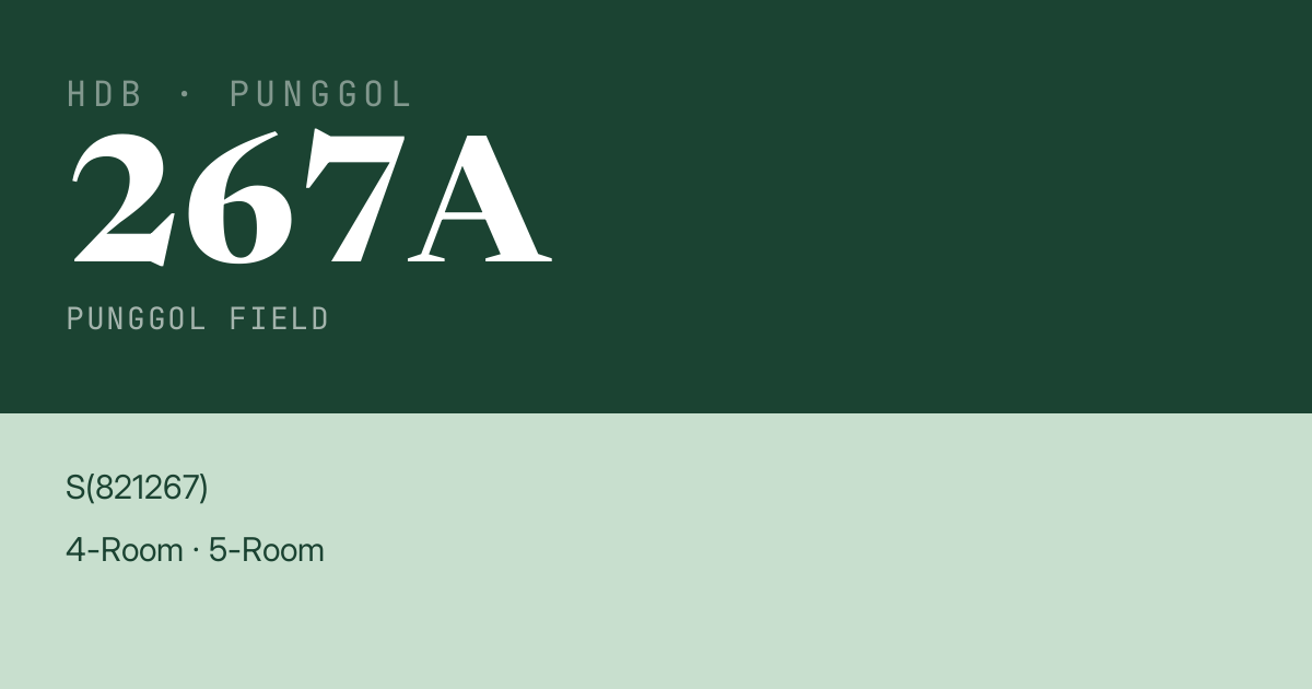 Blk 267A Punggol Field HDB Resale | Price, Transactions & Rental Data