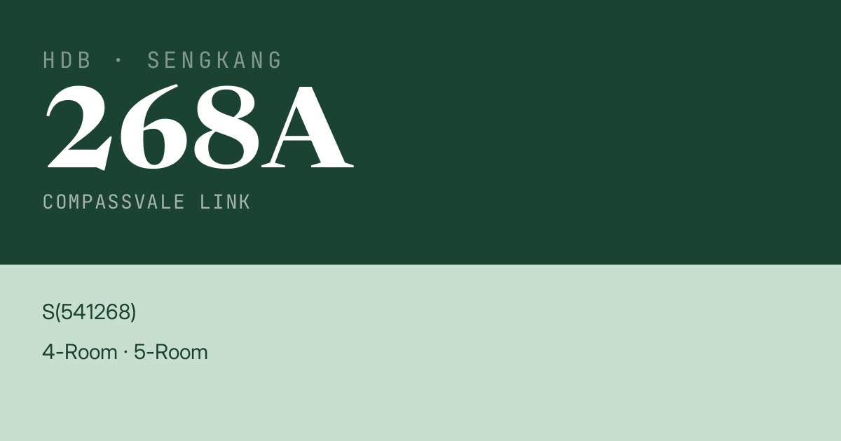 Blk 268A Compassvale Link HDB Resale | Price, Transactions & Rental Data