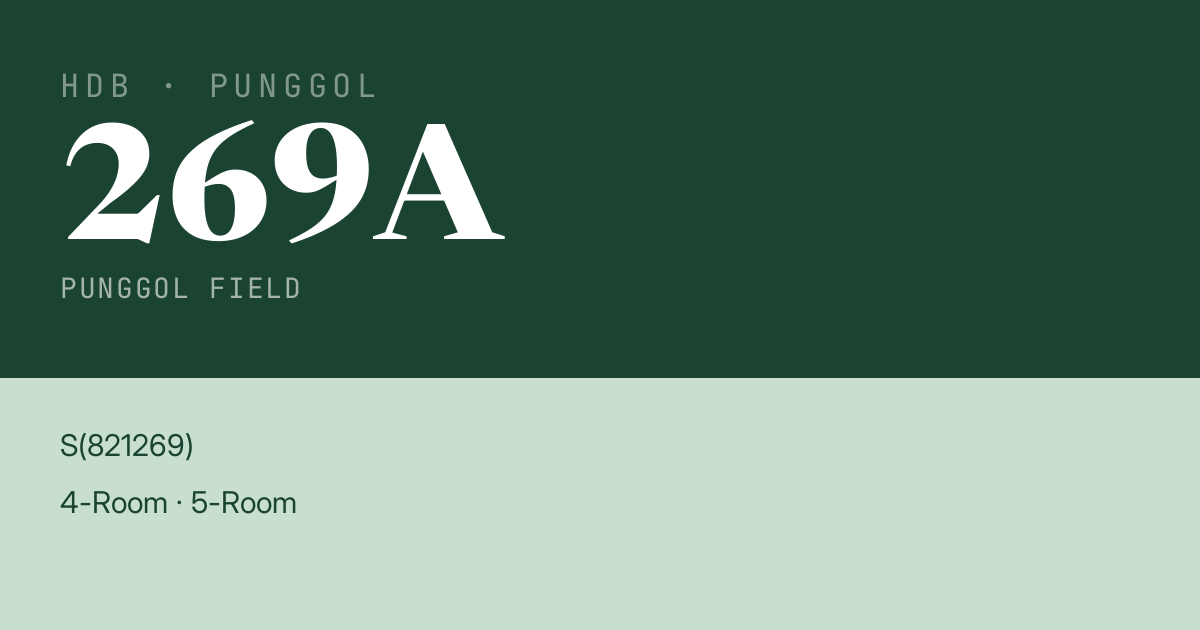 Blk 269A Punggol Field HDB Resale | Price, Transactions & Rental Data