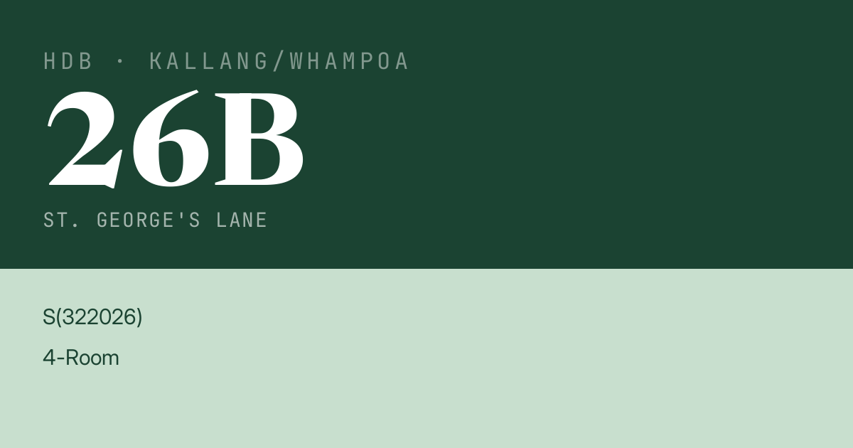 Blk 26B St. George's Lane HDB Resale | Price, Transactions & Rental Data
